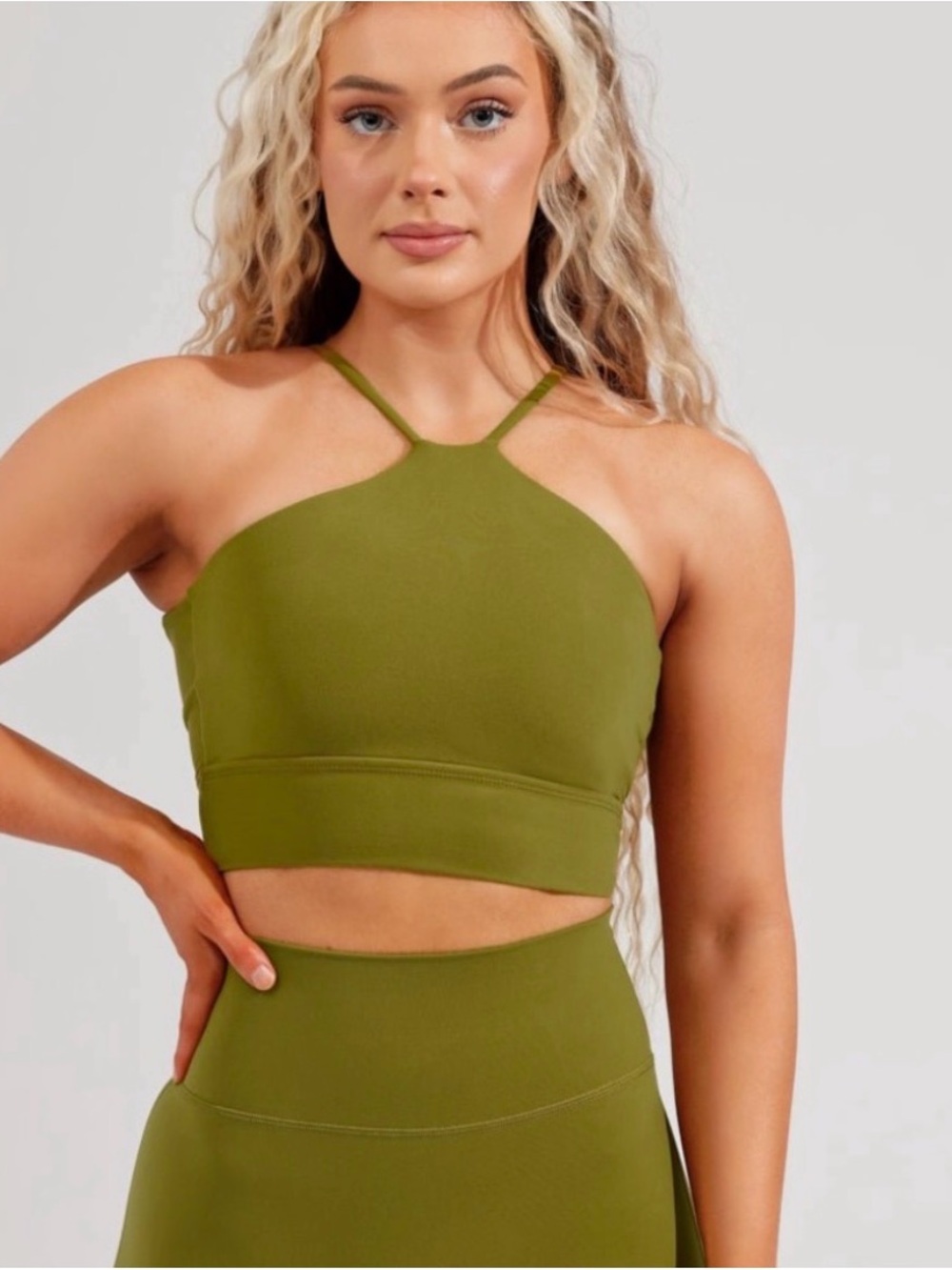 BuffBunny Foxy Olivia Olive Green Sports Bra Top